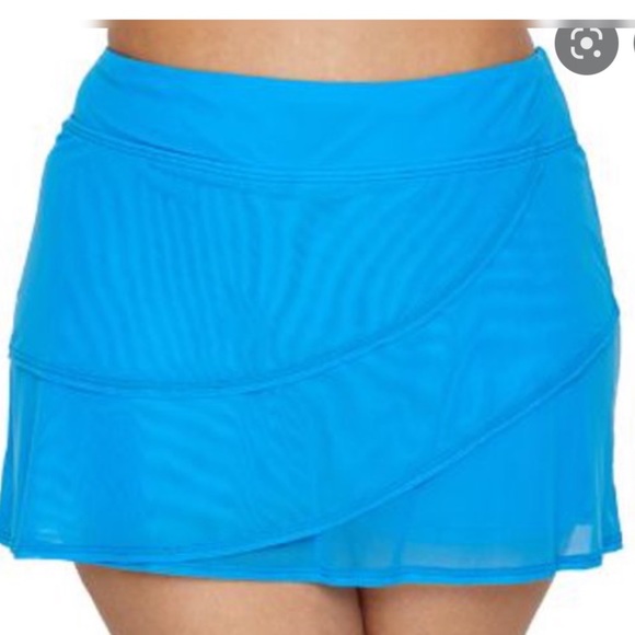 Coco Reef Other - Coco Reef Plus Sized Mesh Layered Swim Skort Cobalt Blue Size 1X